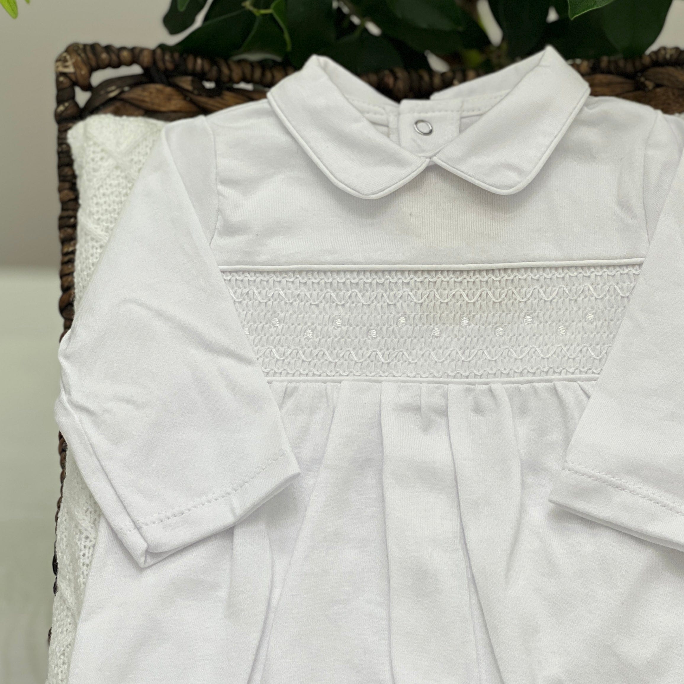 Tutina cotone punto smock - Baby Fashion