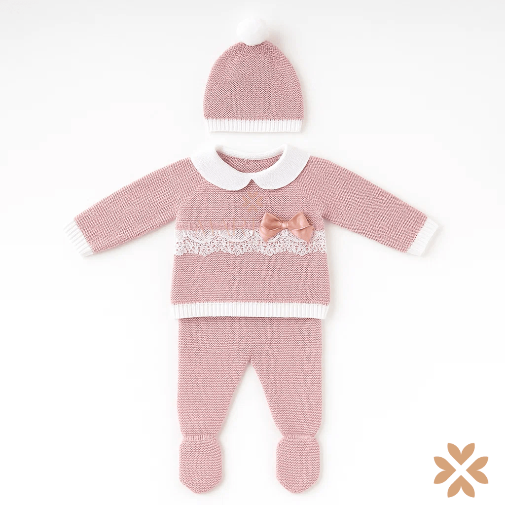 Tutina con pizzo e fiocco - Baby Fashion