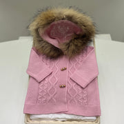 Cappotto lana con ecopelliccia