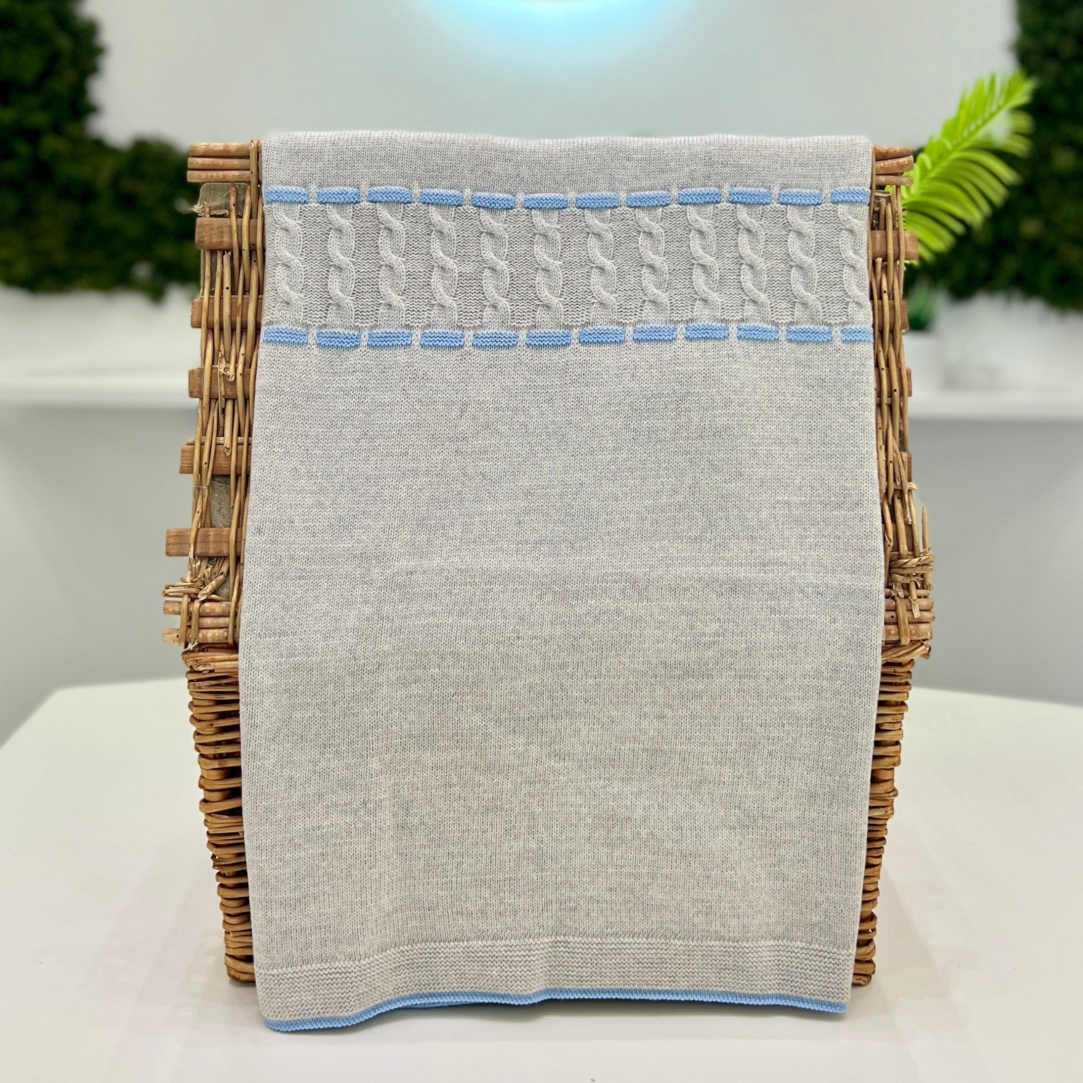 Coperta lana trecce