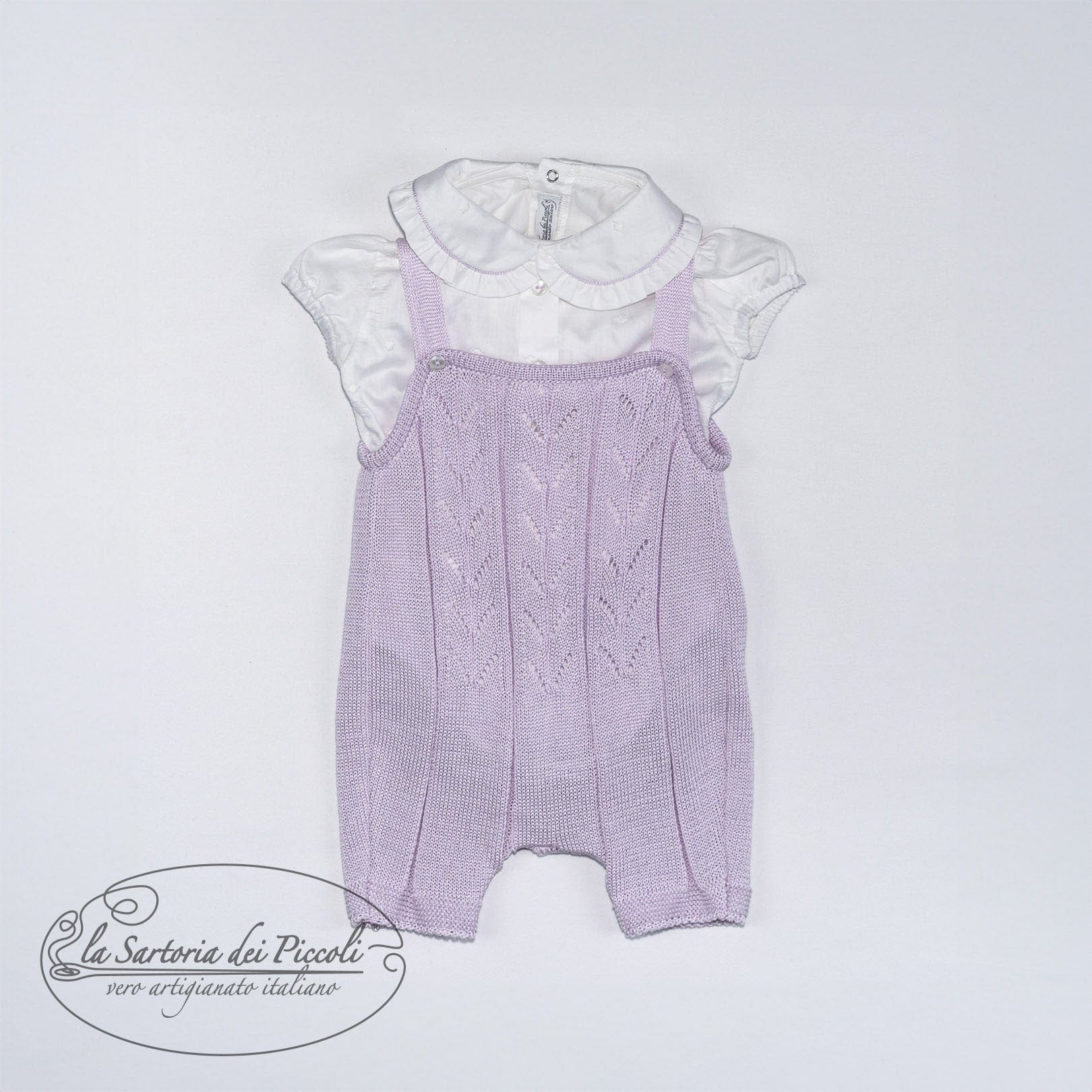 Salopette in filo con blusa - La Sartoria Dei Piccoli