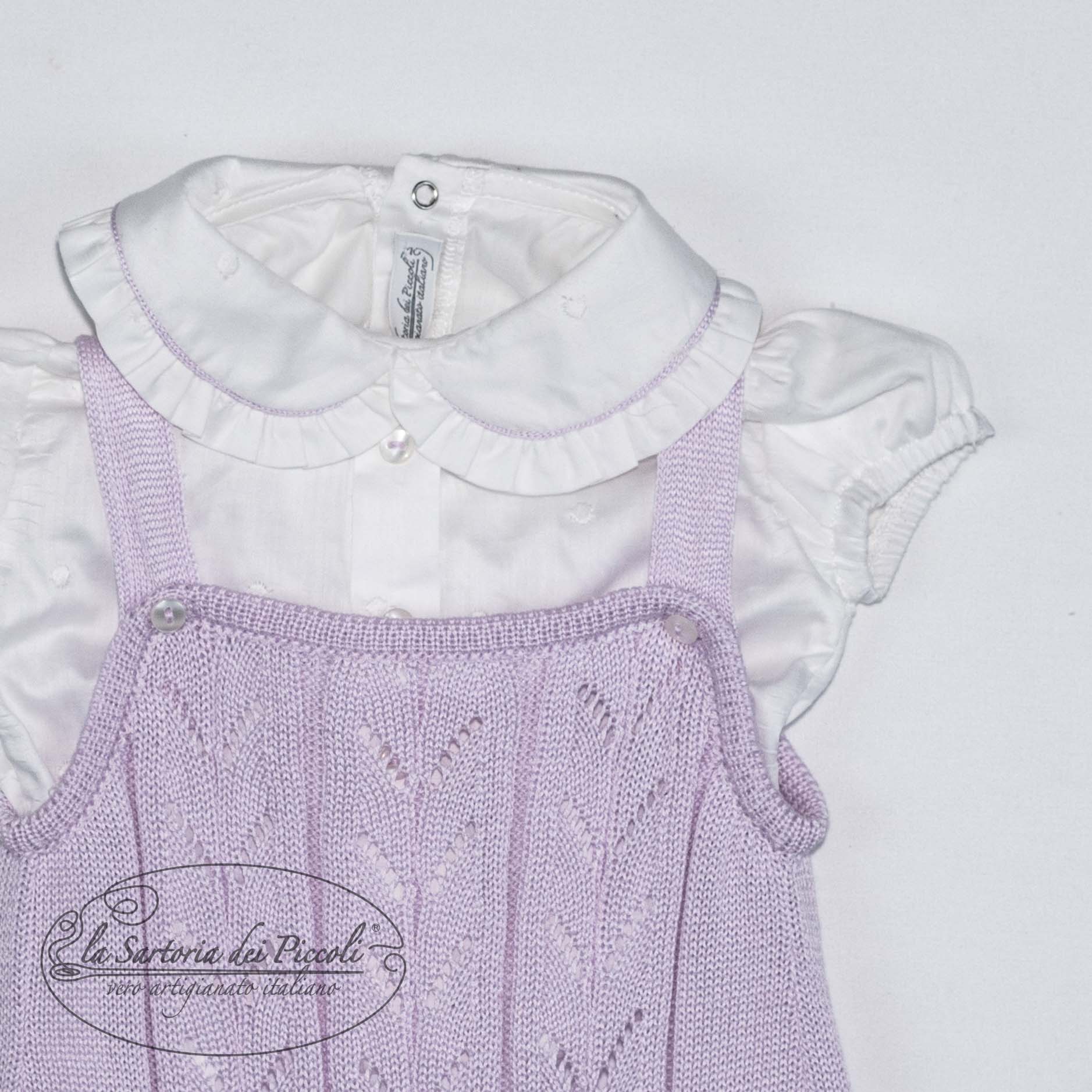 Salopette in filo con blusa - La Sartoria Dei Piccoli