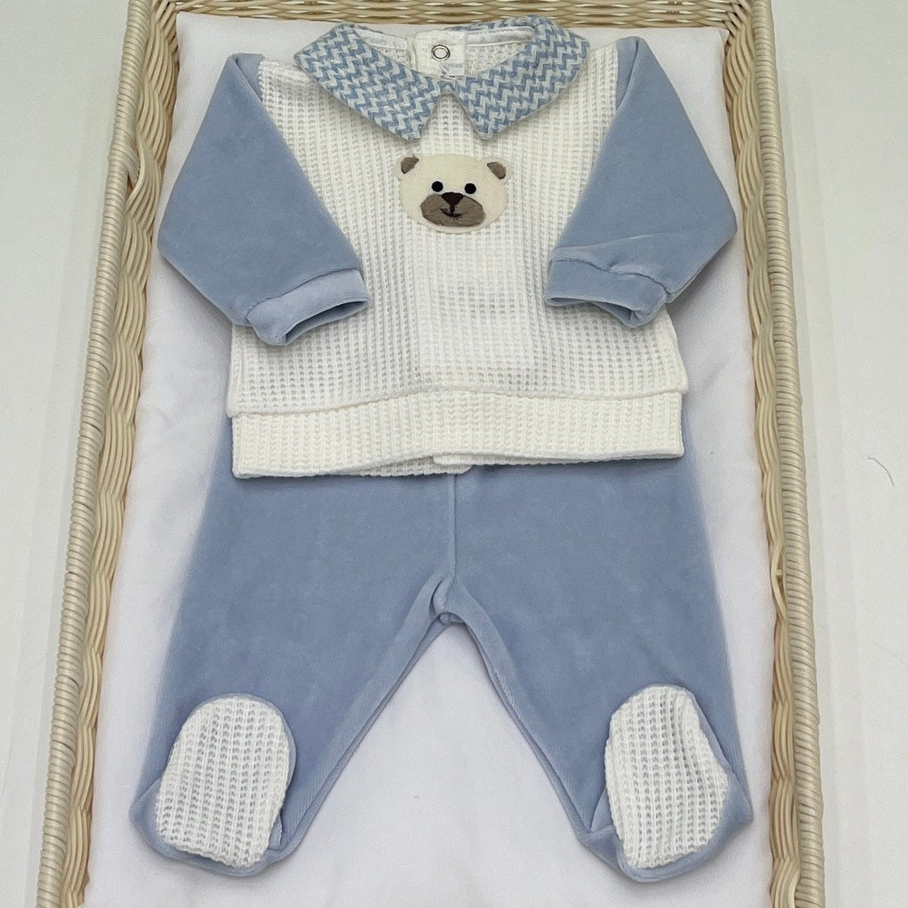 Tutina spezzata ciniglia e tricot