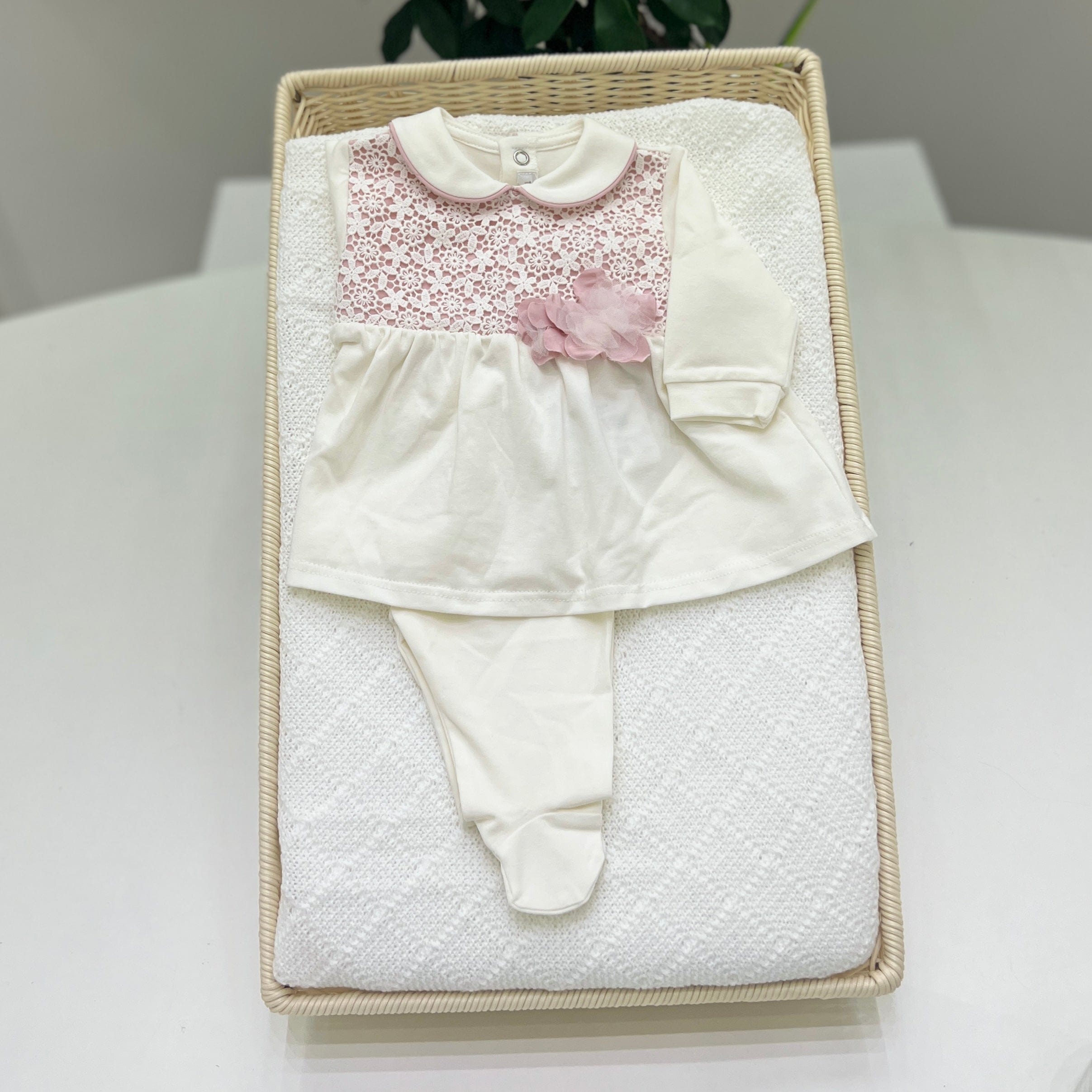 Tutina spezzata cotone e macramé - Teto e Tatta