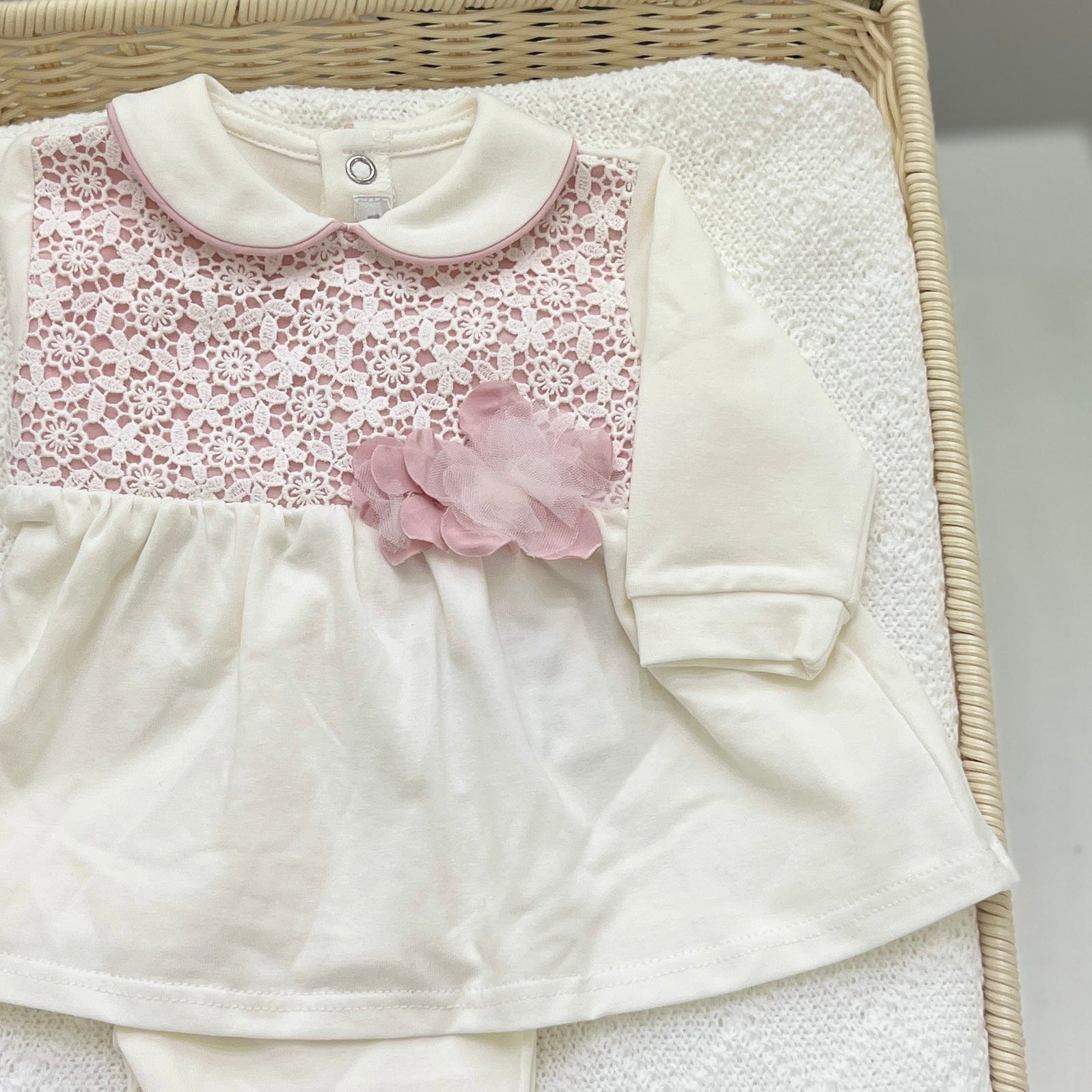 Tutina spezzata cotone e macramé - Teto e Tatta