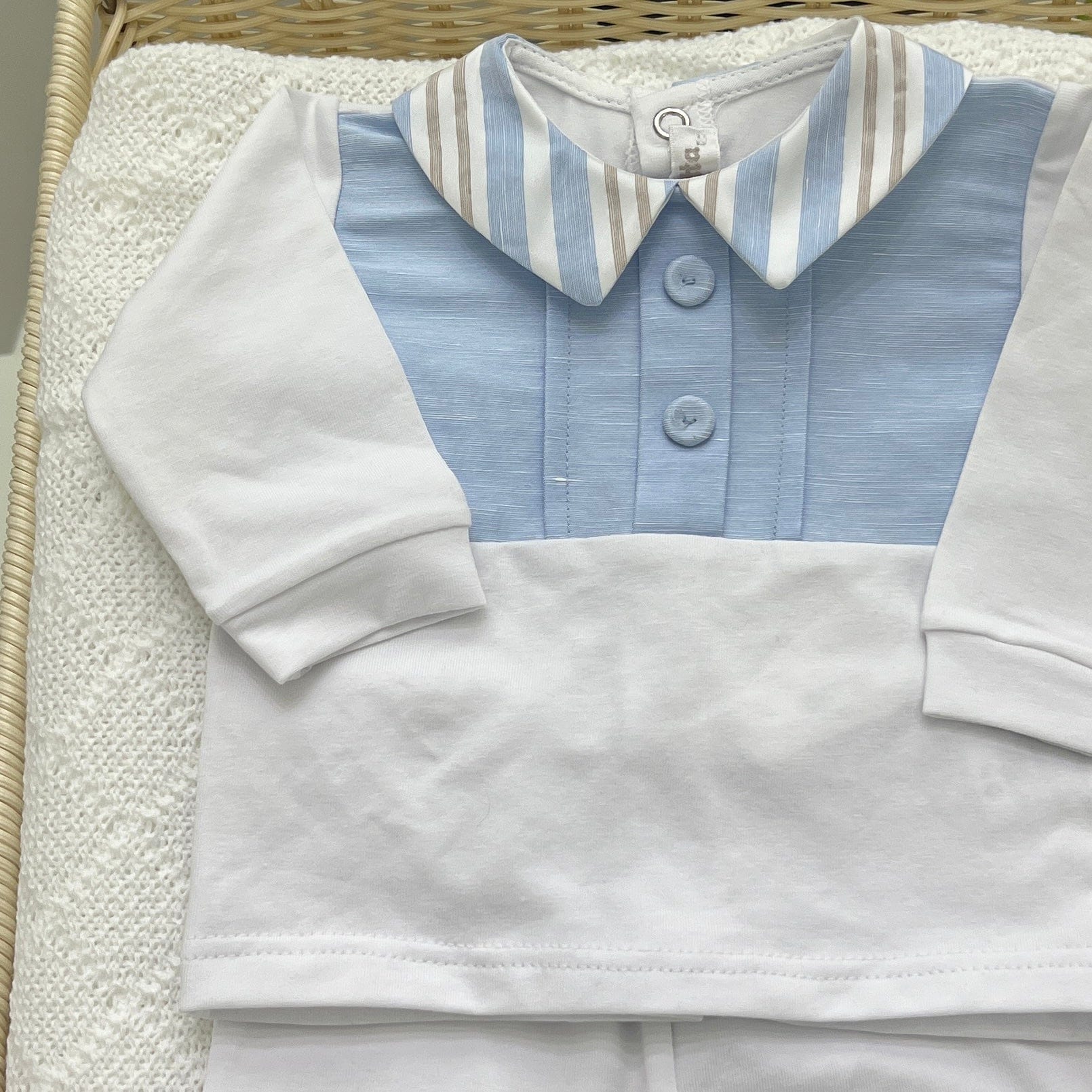 Tutina spezzata in cotone a righe - Teto e Tatta