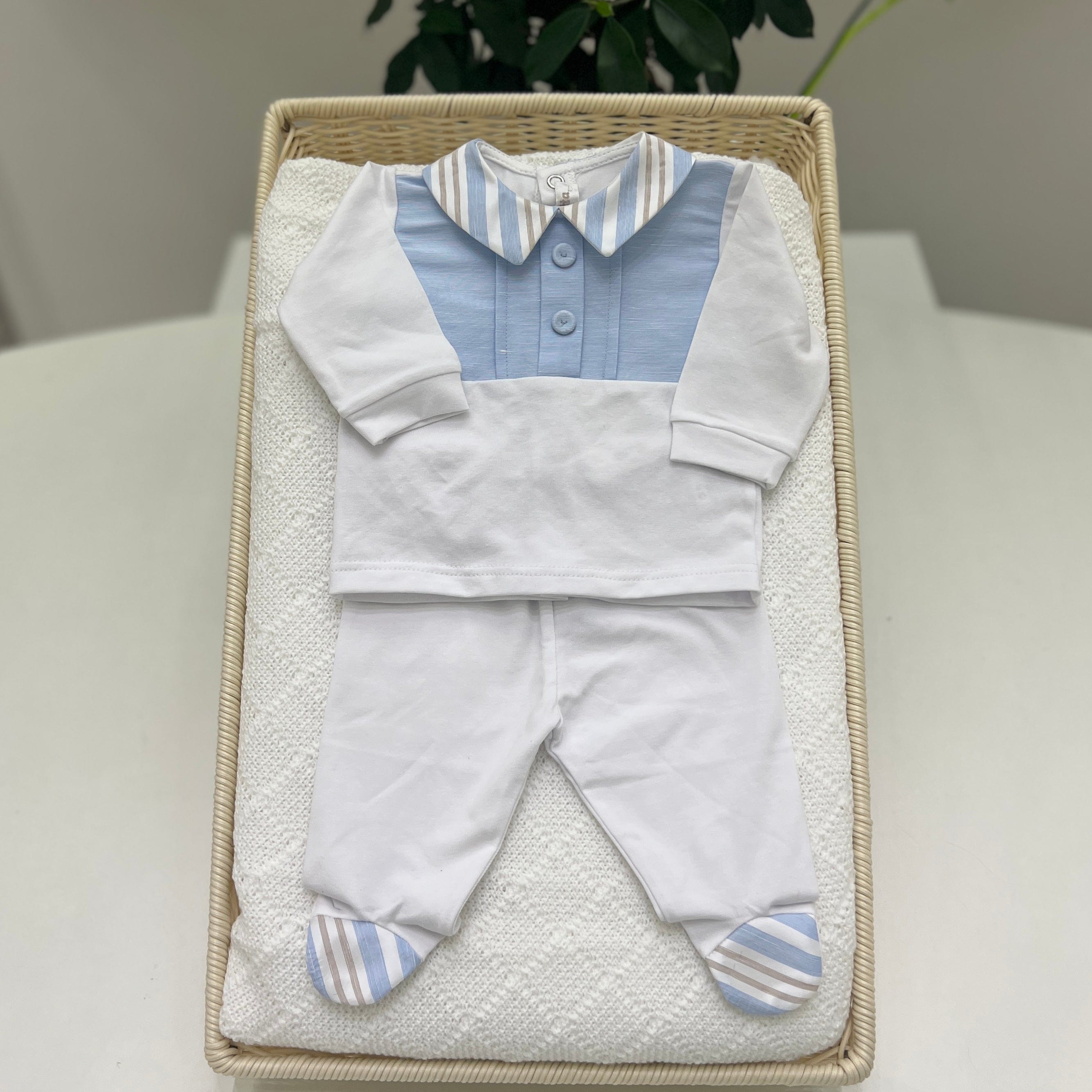 Tutina spezzata in cotone a righe - Teto e Tatta