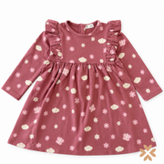 Abito Bimba Rosa con Volant e Fantasia Floreale - Street Monkey