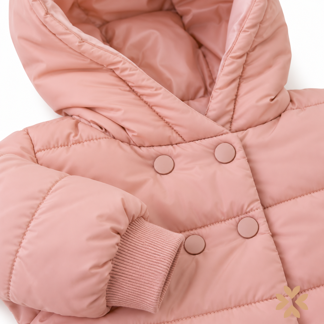 Giubbotto Bimba Imbottito Rosa con Cappuccio - Street Monkey