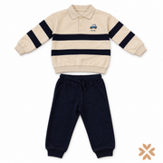 Completo Bimbo con Polo Felpata e Pantalone Blu - Street Monkey