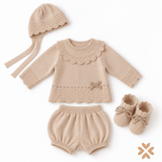 Completo Neonata in Maglia con Colletto Traforato - Mac Ilusion