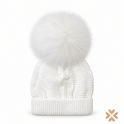 Cappellino Neonato in Maglia con Maxi Pompon - Mac Ilusion