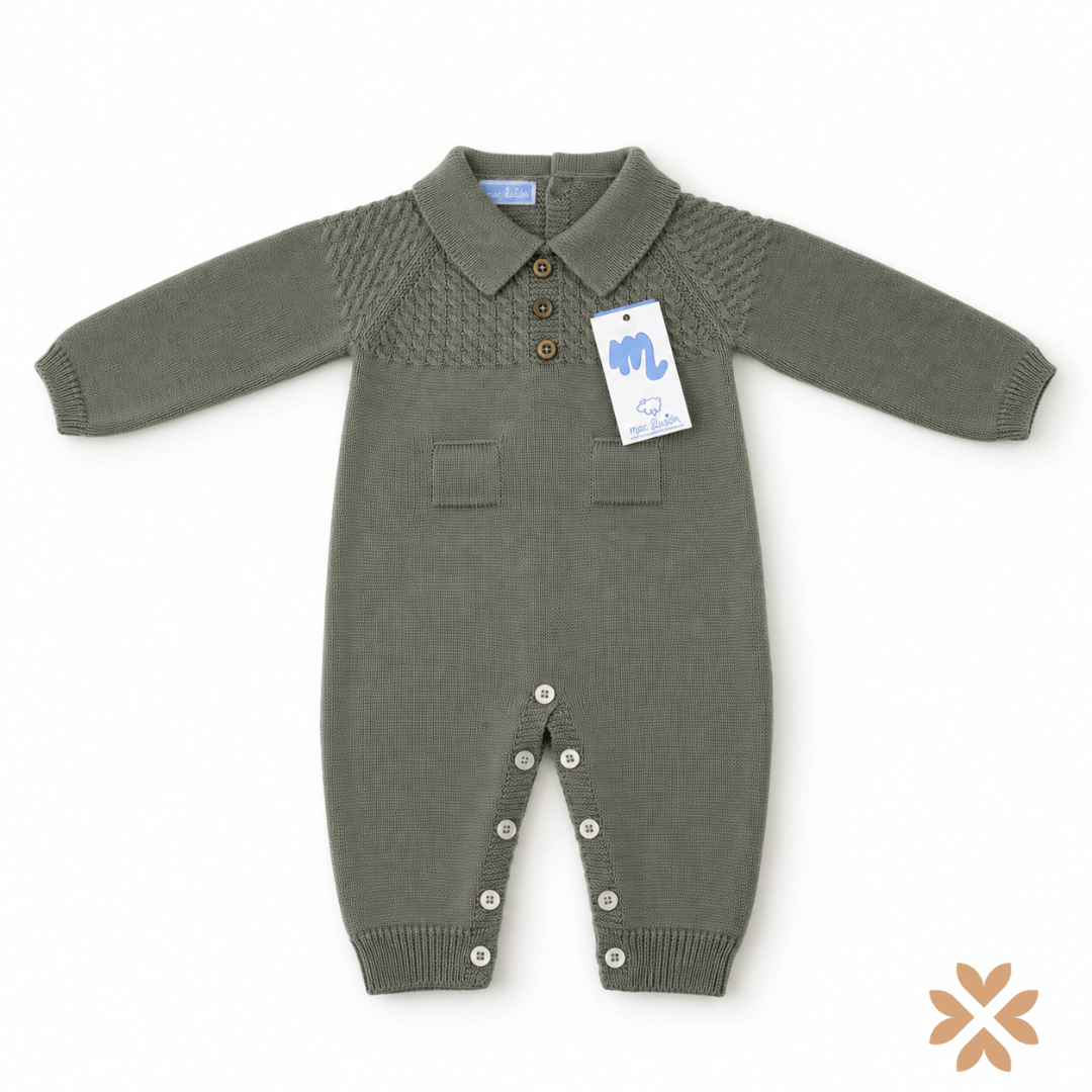 Tutina Neonato in Maglia con Colletto Polo - Mac Ilusion