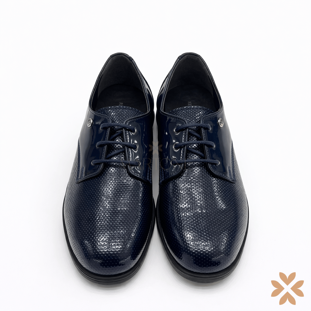 Scarpa cerimonia  blu goffrato - Alessandro Martinez