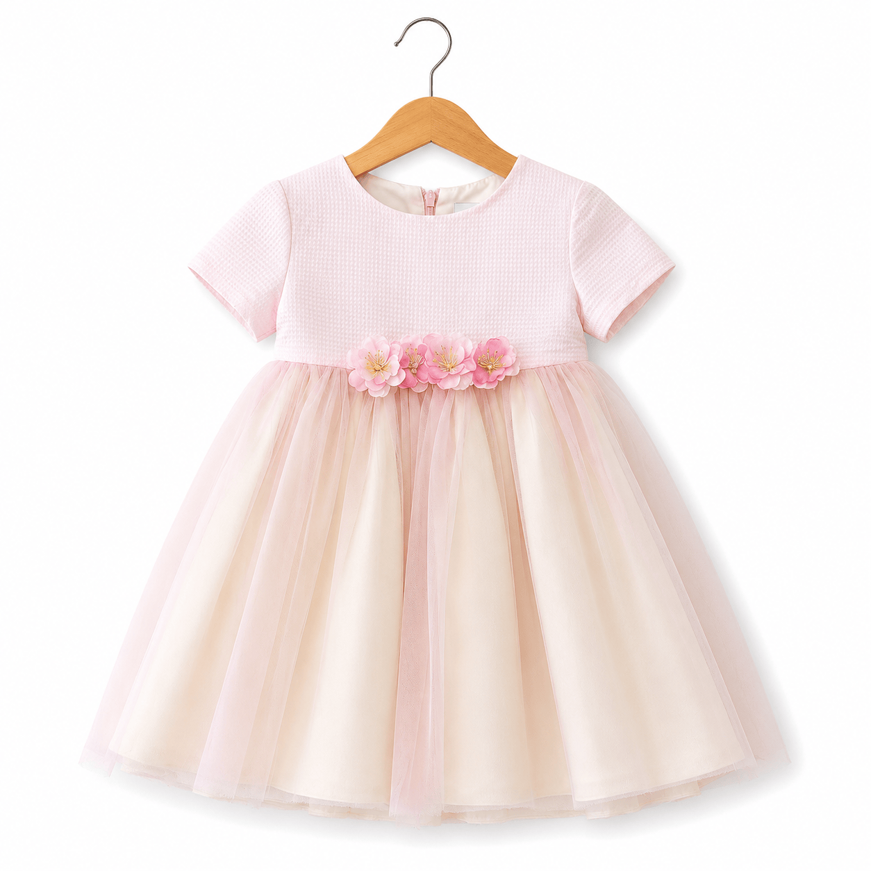 Abito bambina rosa con tulle