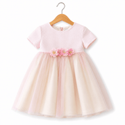 Abito bambina rosa con tulle