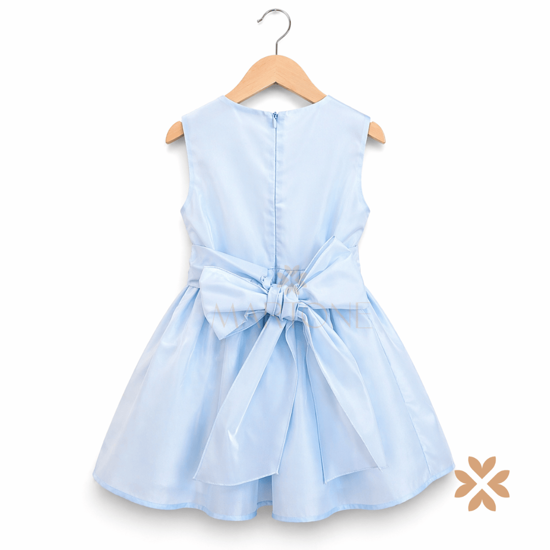 Abito in shantung cielo - Allegra