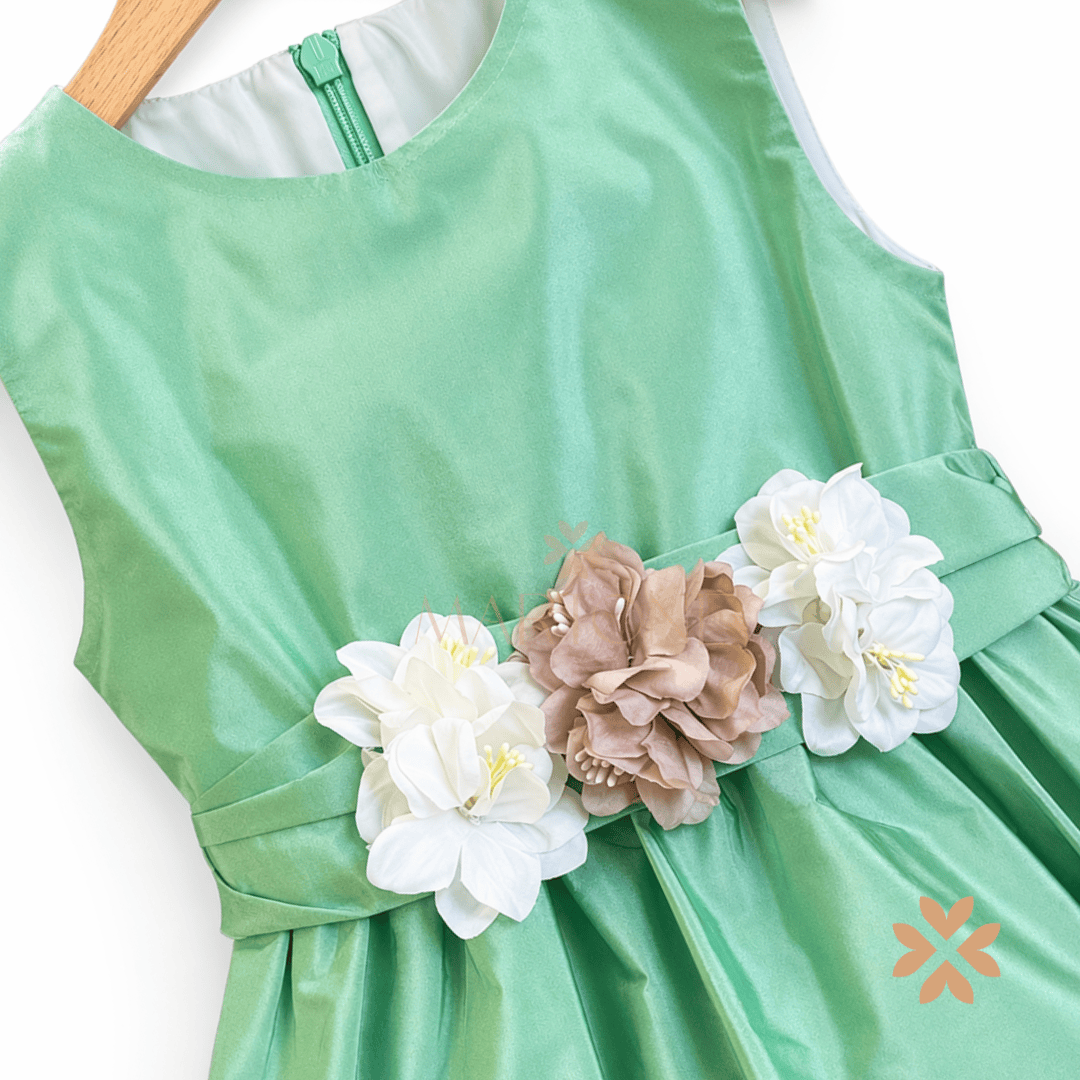 Abito in shantung verde - Allegra