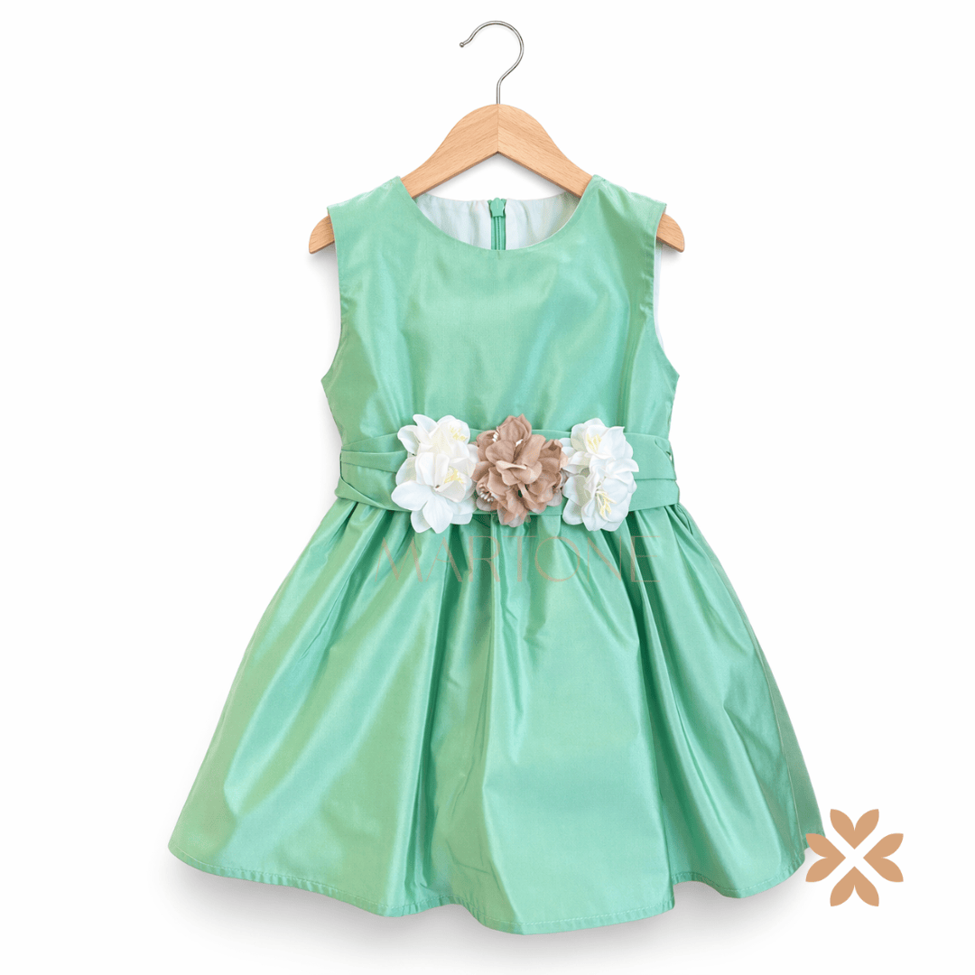 Abito in shantung verde - Allegra