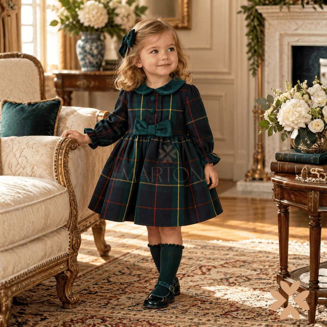 Abito in Tartan e Velluto - Allegra