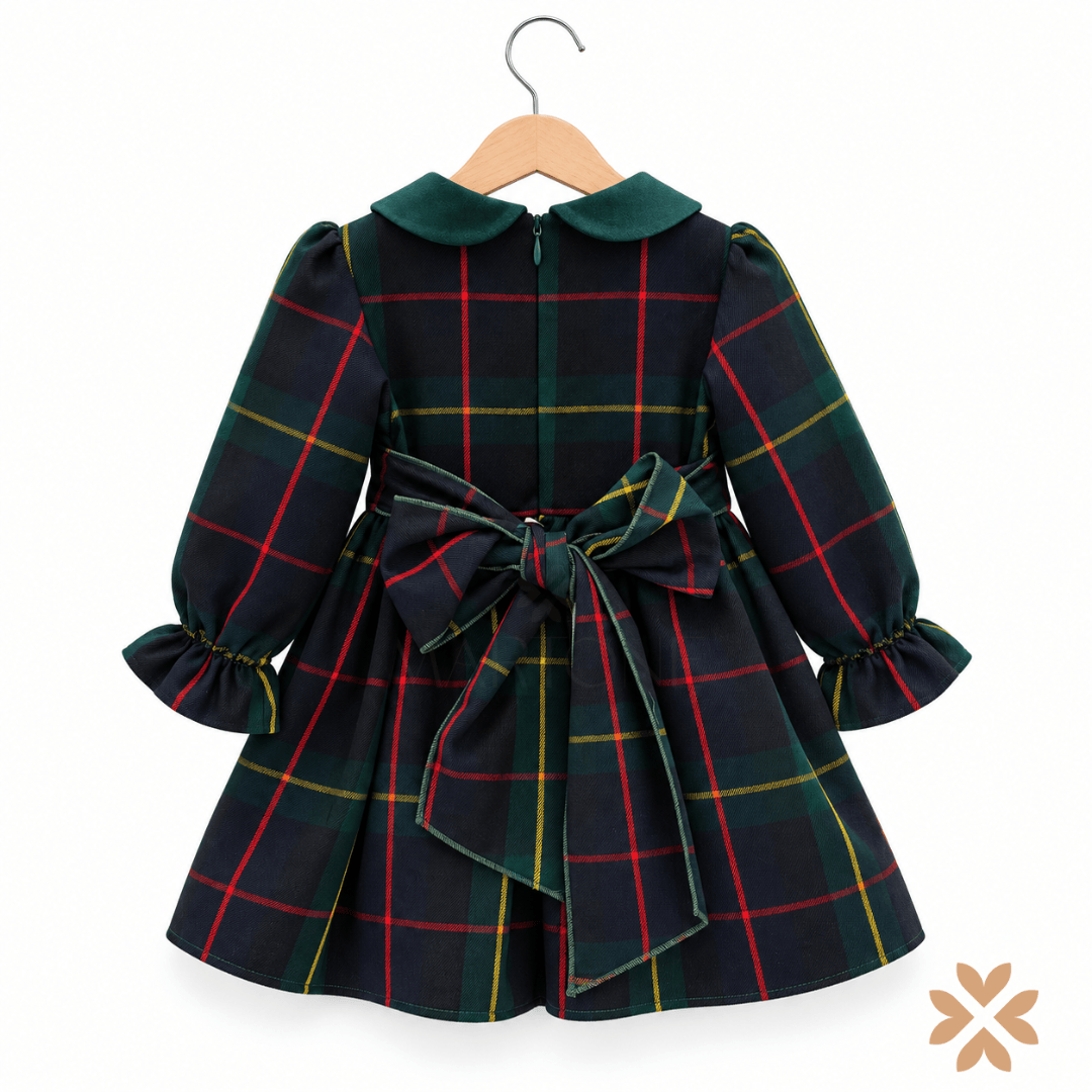 Abito in Tartan e Velluto - Allegra