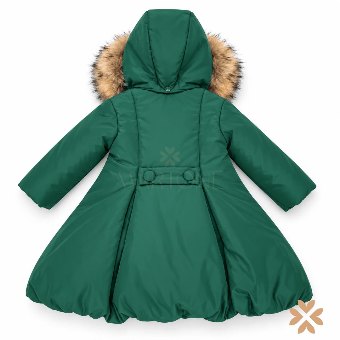 Piumino Verde con Cappuccio e Fiocchi - Allegra
