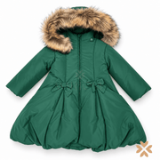 Piumino Verde con Cappuccio e Fiocchi - Allegra