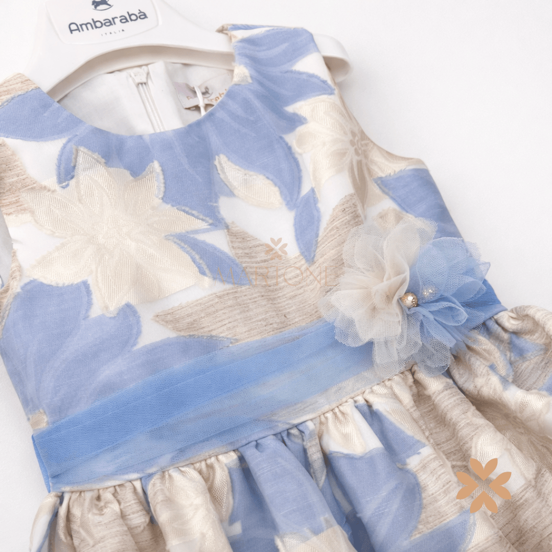 Abito jacquard con cintura - Ambarabà
