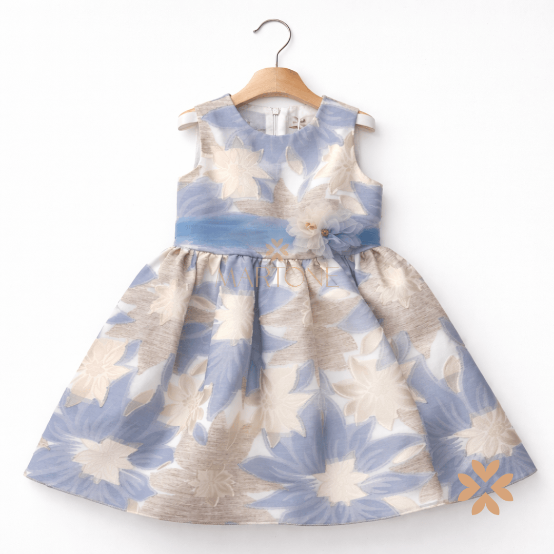 Abito jacquard con cintura - Ambarabà