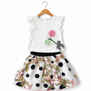 Completo bambina con t-shirt e gonna fantasia - Baby A