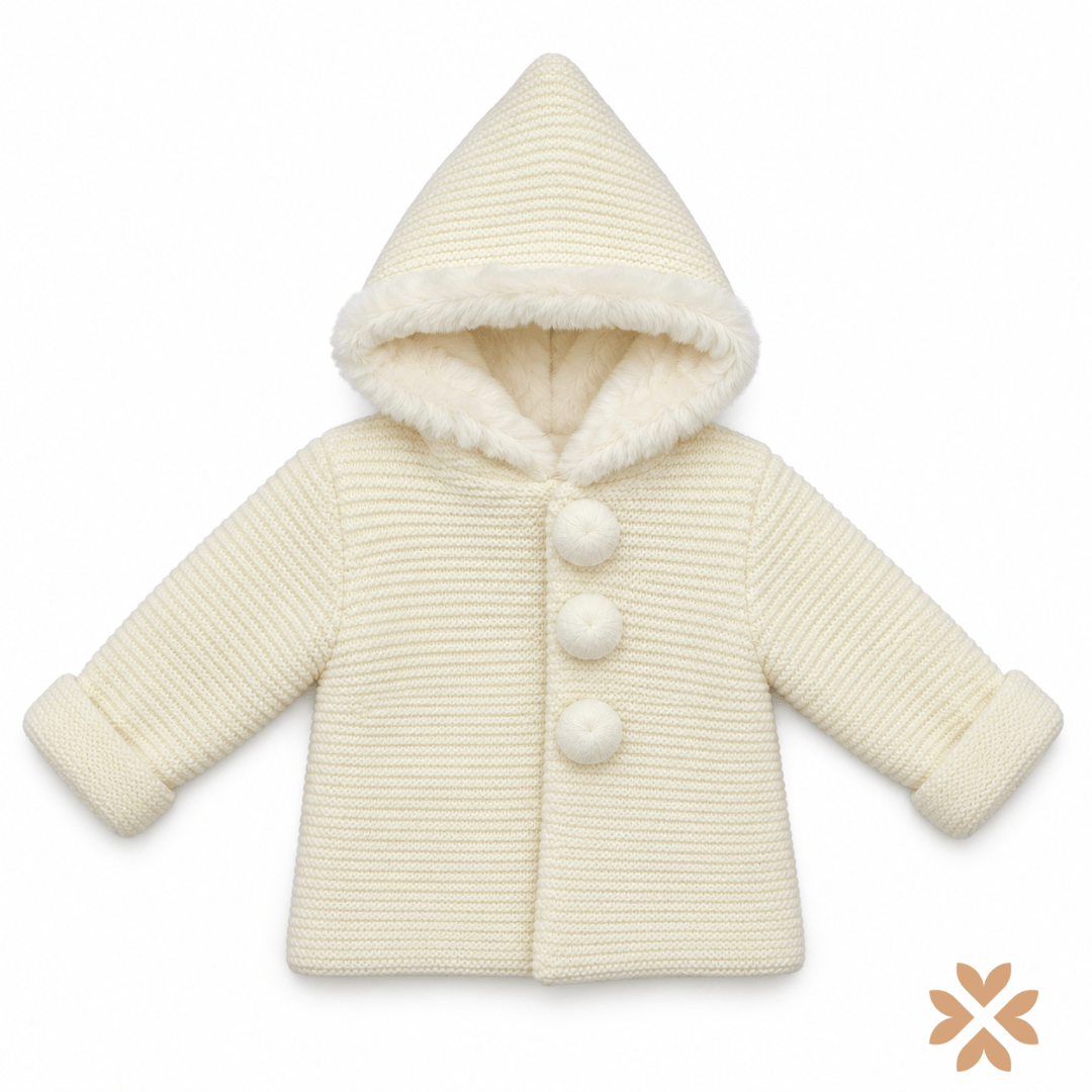 Cappottino in Maglia con Cappuccio - Baby Fashion