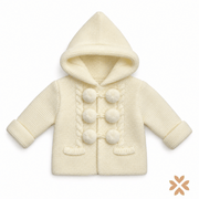Cappottino in Maglia con Trecce e Pompon - Baby Fashion