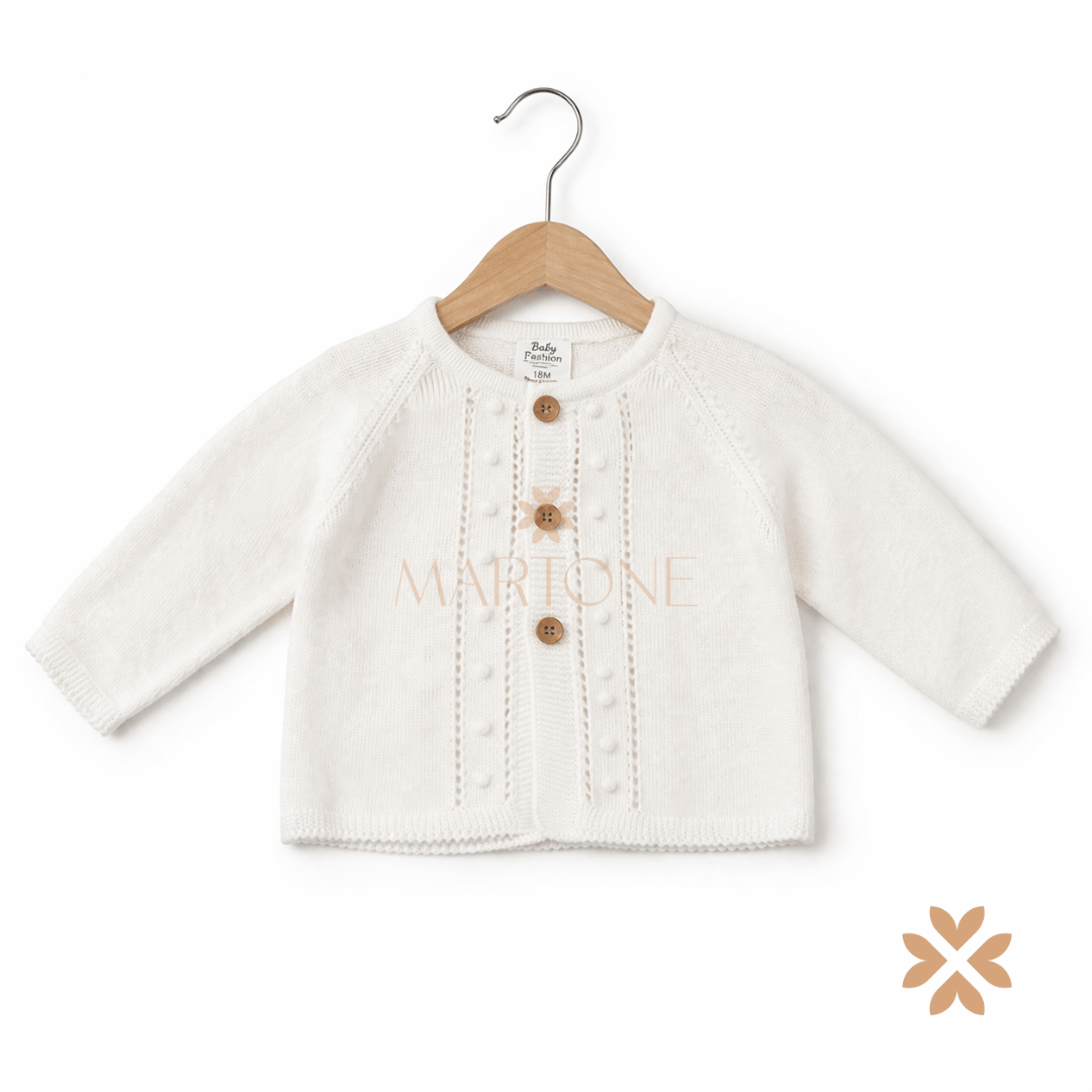 Cardigan bimbo in filo latte - Baby Fashion
