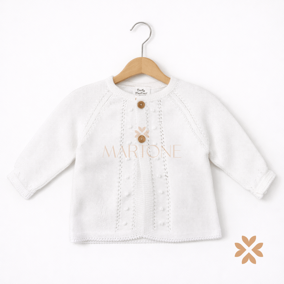 Cardigan in filo bianco - Baby Fasion