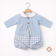 Completo a quadri con cardigan - Baby Fashion