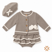Completo Neonata in Maglia con Basco - Baby Fashion
