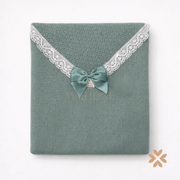 Coperta in filo e pizzo verde - Baby Fashion