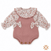 Pagliaccetto Neonata in Maglia e Fantasia Floreale - Baby Fashion