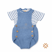 Salopette in filo celeste - Baby Fashion