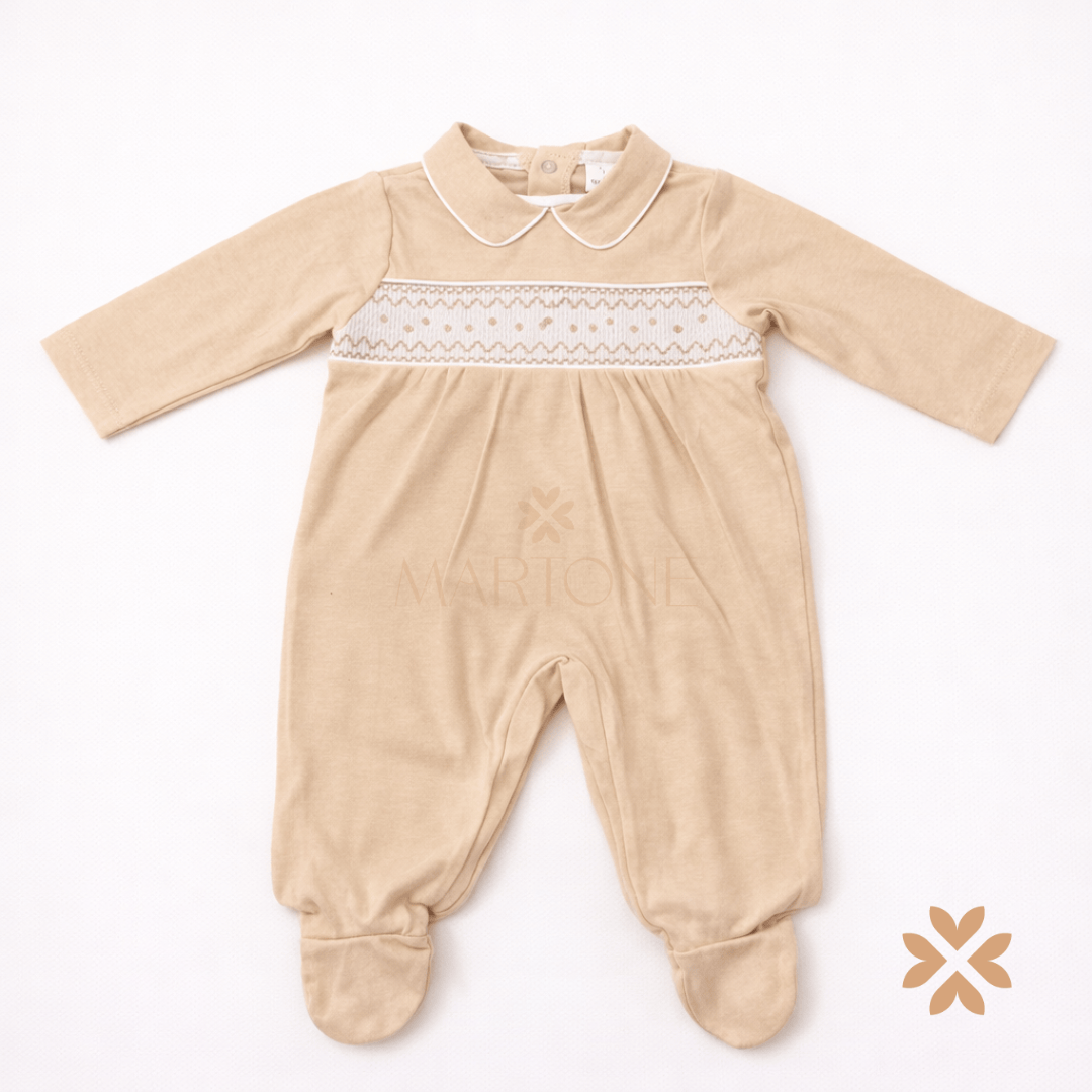Tutina intera cotone fascia smock - Baby Fashion