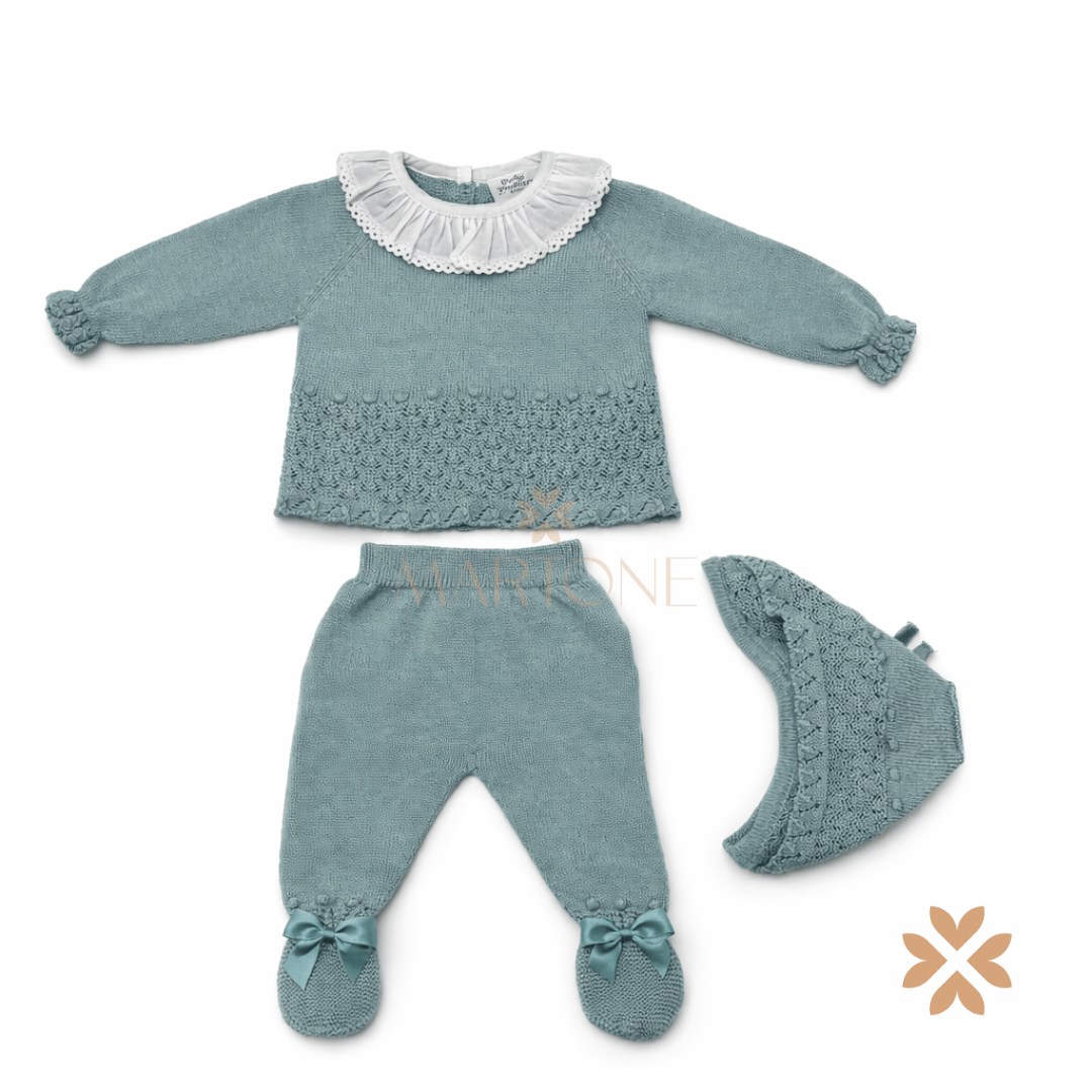 Tutina spezzata con fiocchi sui piedini - Baby Fashion