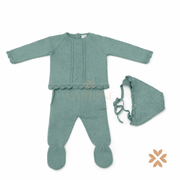 Tutina spezzata in filo e cuffia - Baby Fashion