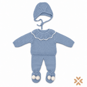 Tutina Spezzata in Maglia con Colletto Smerlato - Baby Fashion
