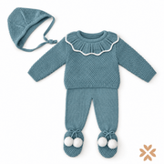 Tutina Spezzata in Maglia con Colletto Smerlato - Baby Fashion