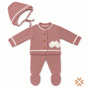 Tutina Spezzata in Maglia con Cuffietta - Baby Fashion