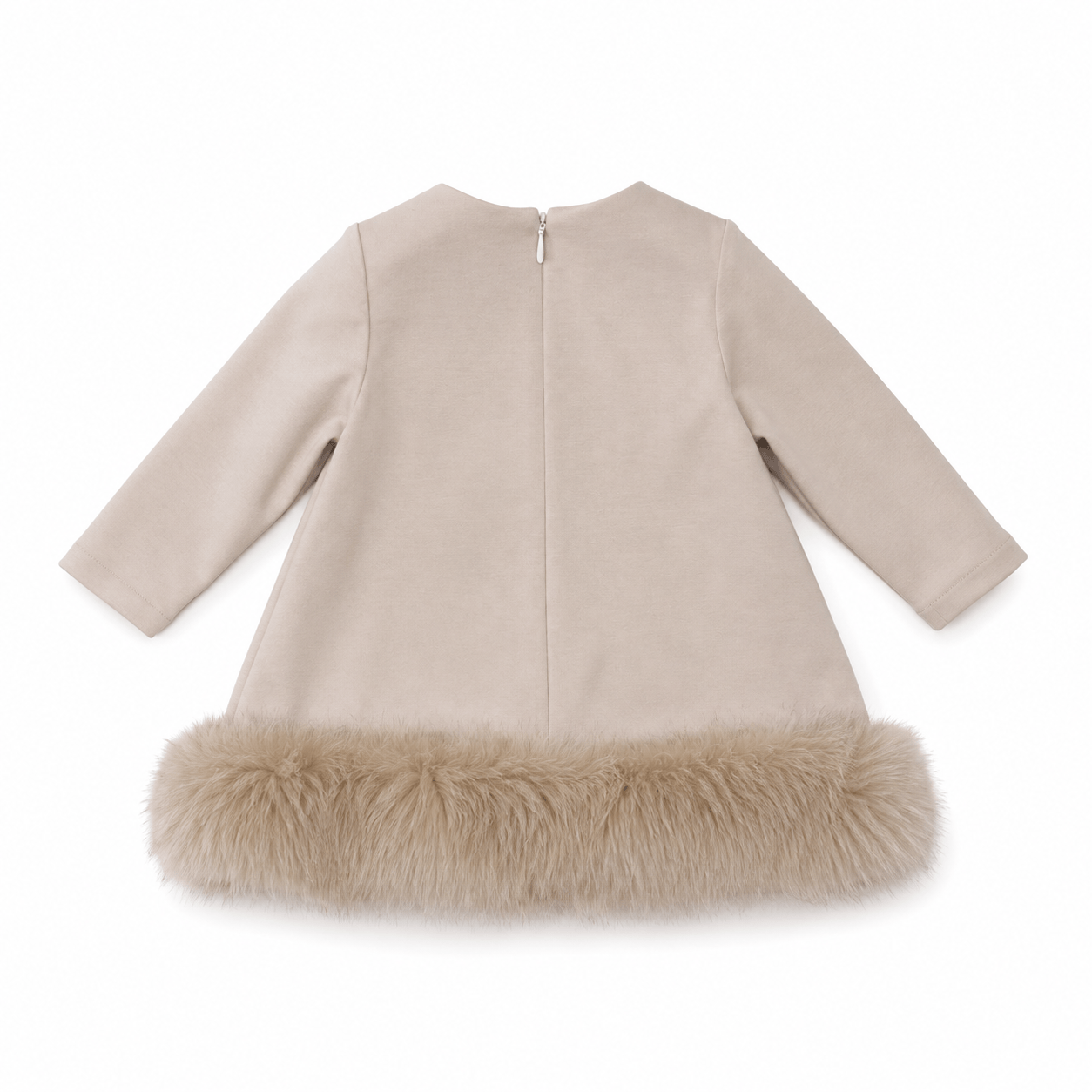 Abito Beige con Bordo in Pelliccia - Bimbalò