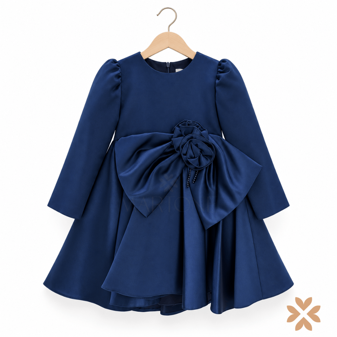 Abito Blu in Mikado - Bimbalò