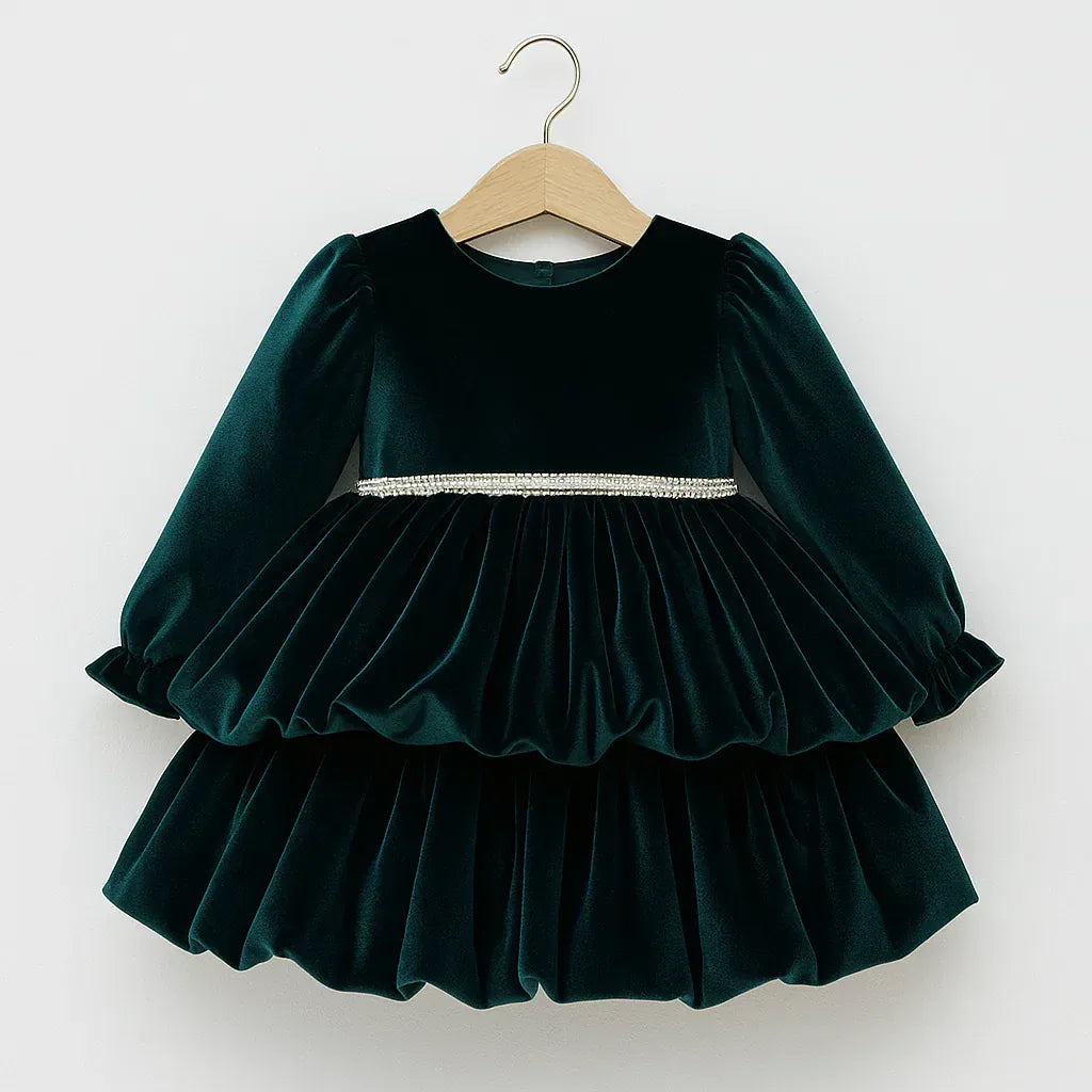 Abito in velluto a palloncino - Bimbalò