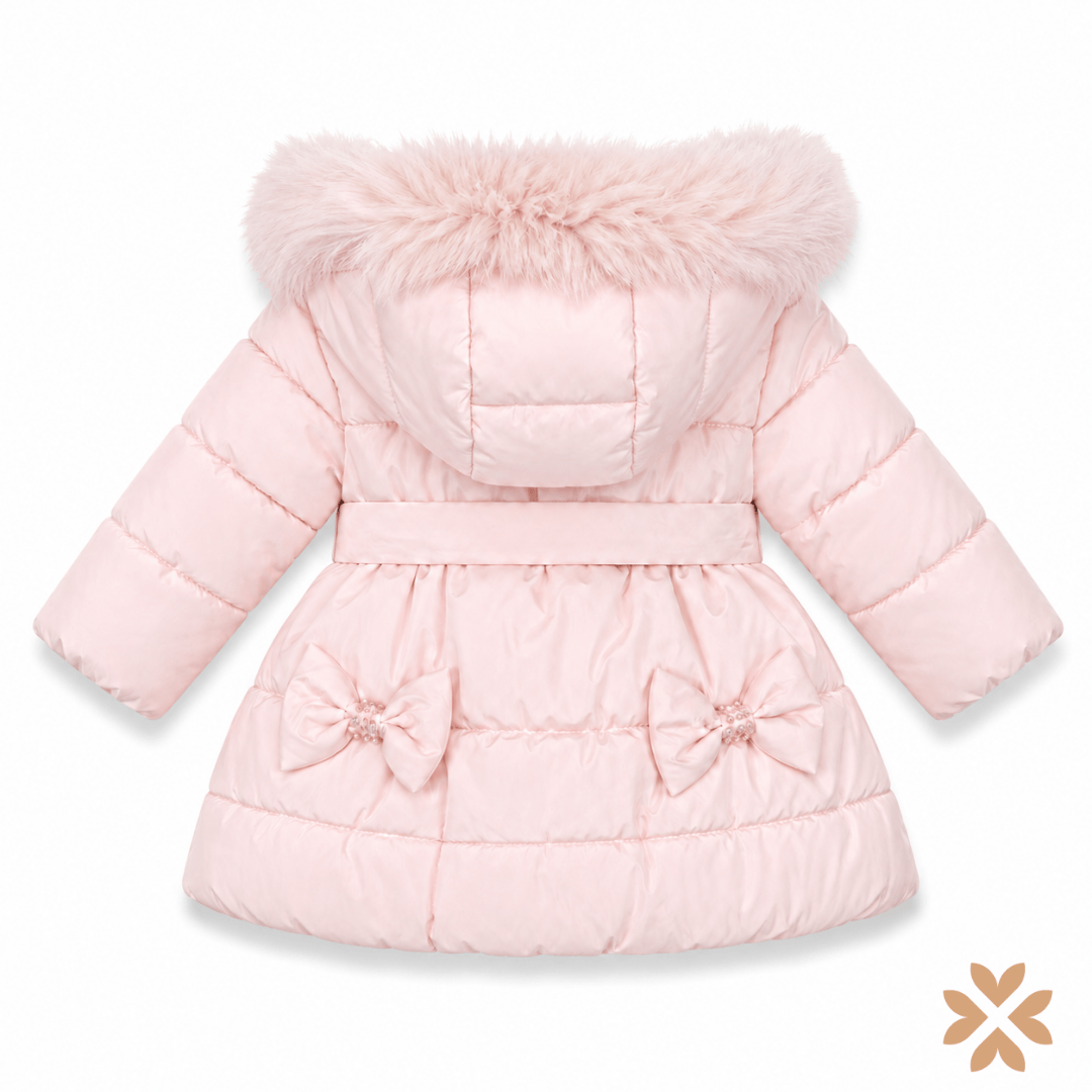 Piumino Rosa con Cappuccio e Fiocchi - Bimbalò