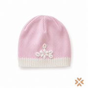 Cappellino in Lana Rosa con Fiore - Bimbalò